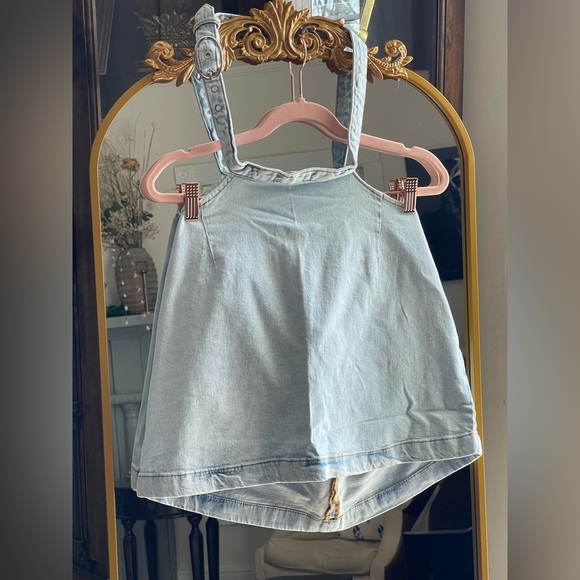 NWT WeWoreWhat Light Blue Denim Cut Out Mini Skirt with Silver Buckle - Picture 11 of 11